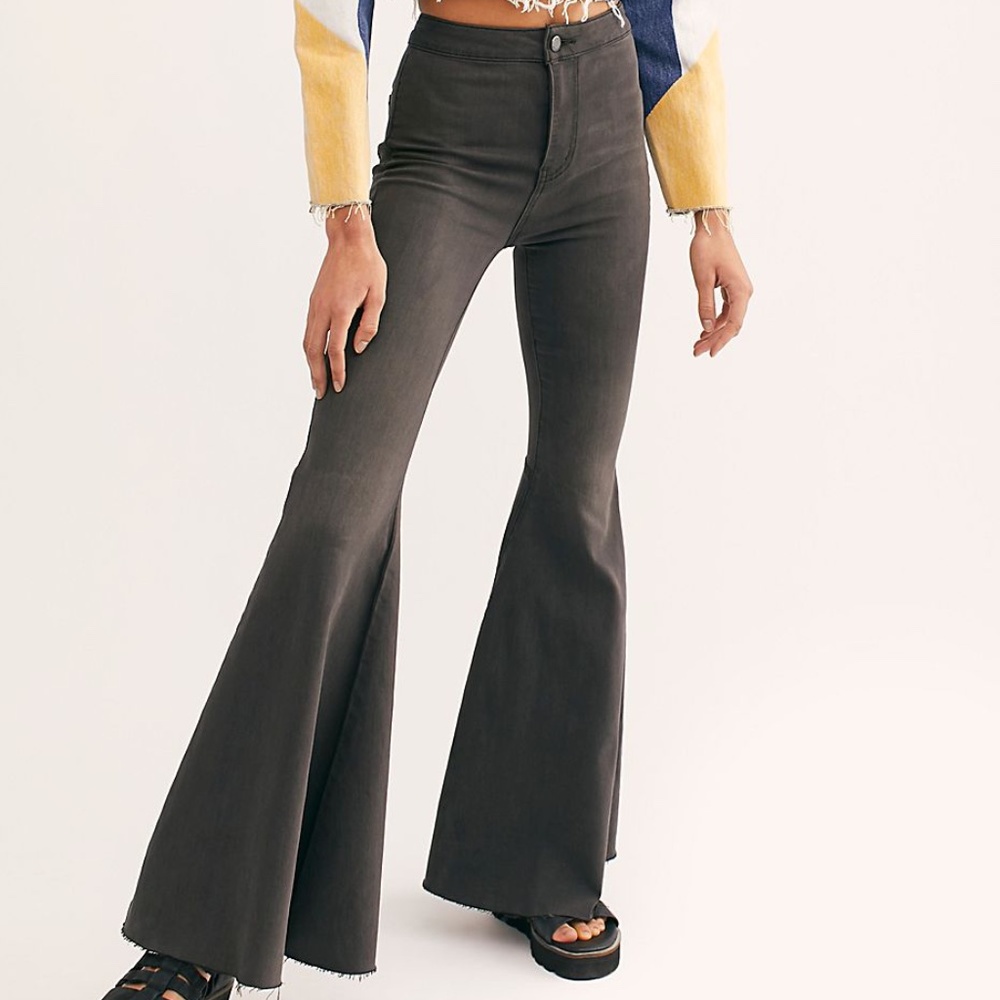 Free People Smoke Stack Float on Flare Jeans